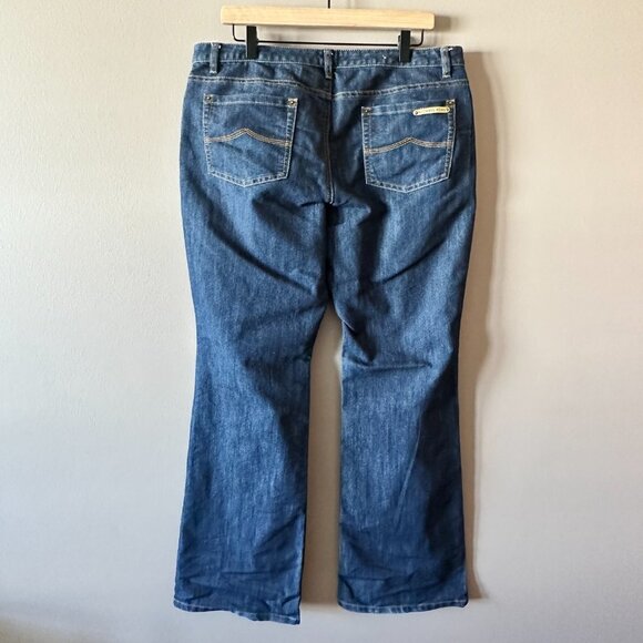 Women's Plus 14 Michael Kors Y2K Dark Wash Selma Flare Denim Jeans Flare - Picture 3 of 7